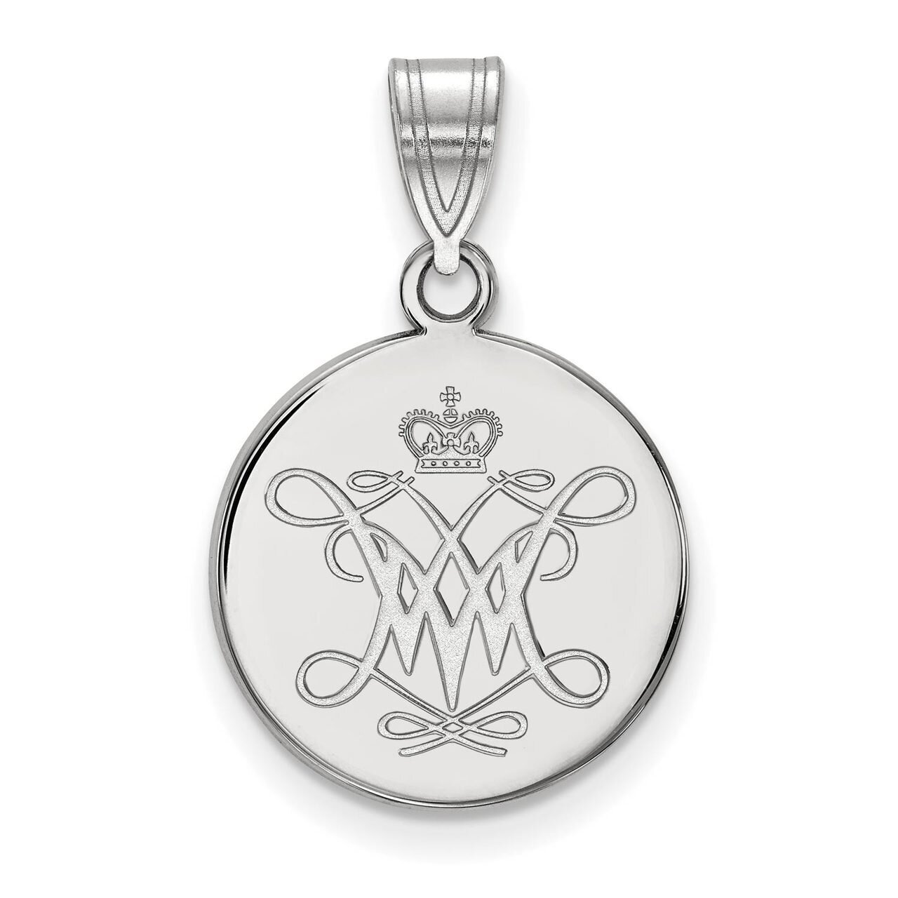 William And Mary Medium Disc Pendant 10k White Gold 1W006WMA, MPN: 1W006WMA, 886774775081