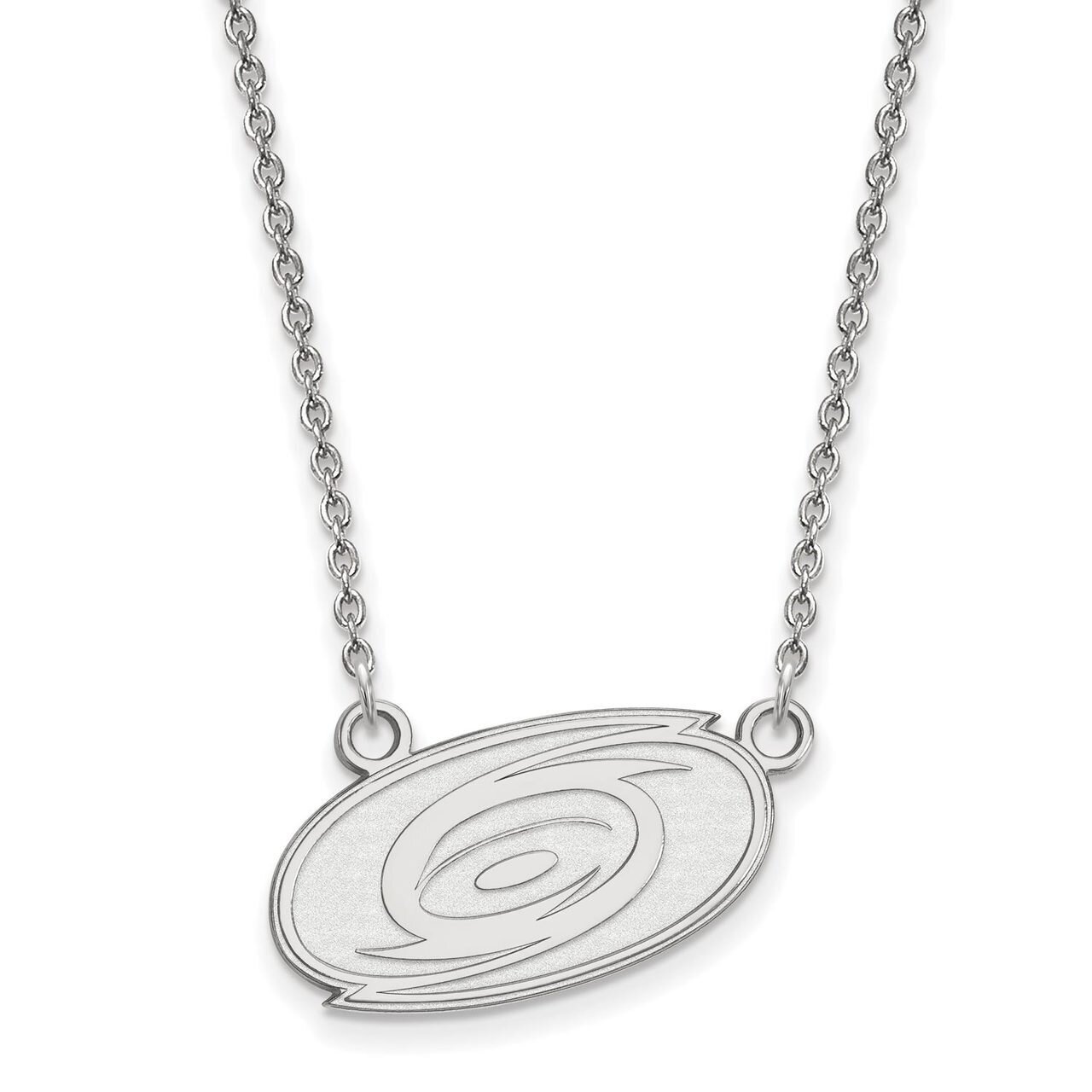Carolina Hurricanes Small Pendant with Chain Necklace 10k White Gold 1W007HUR-18