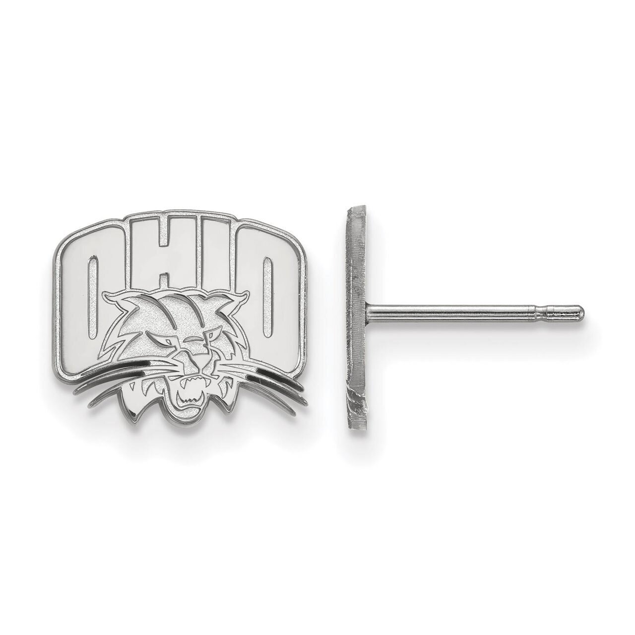 Ohio University x-Small Post Earring 10k White Gold 1W007OU