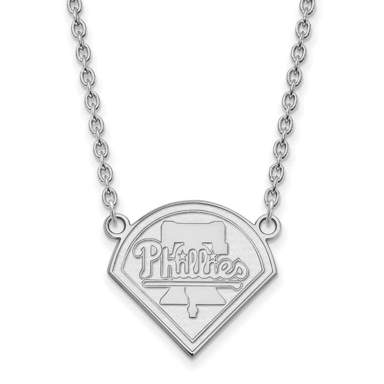 Philadelphia Phillies Large Pendant with Chain Necklace 10k White Gold 1W007PHI-18, MPN: 1W007PHI-1…
