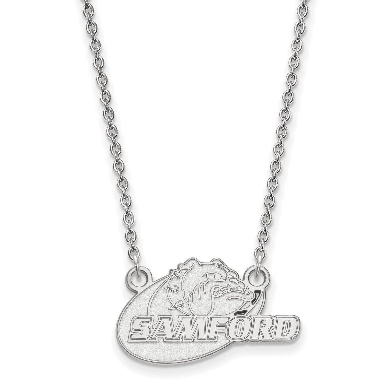 Samford University Small Pendant with Chain Necklace 10k White Gold 1W007SMF-18