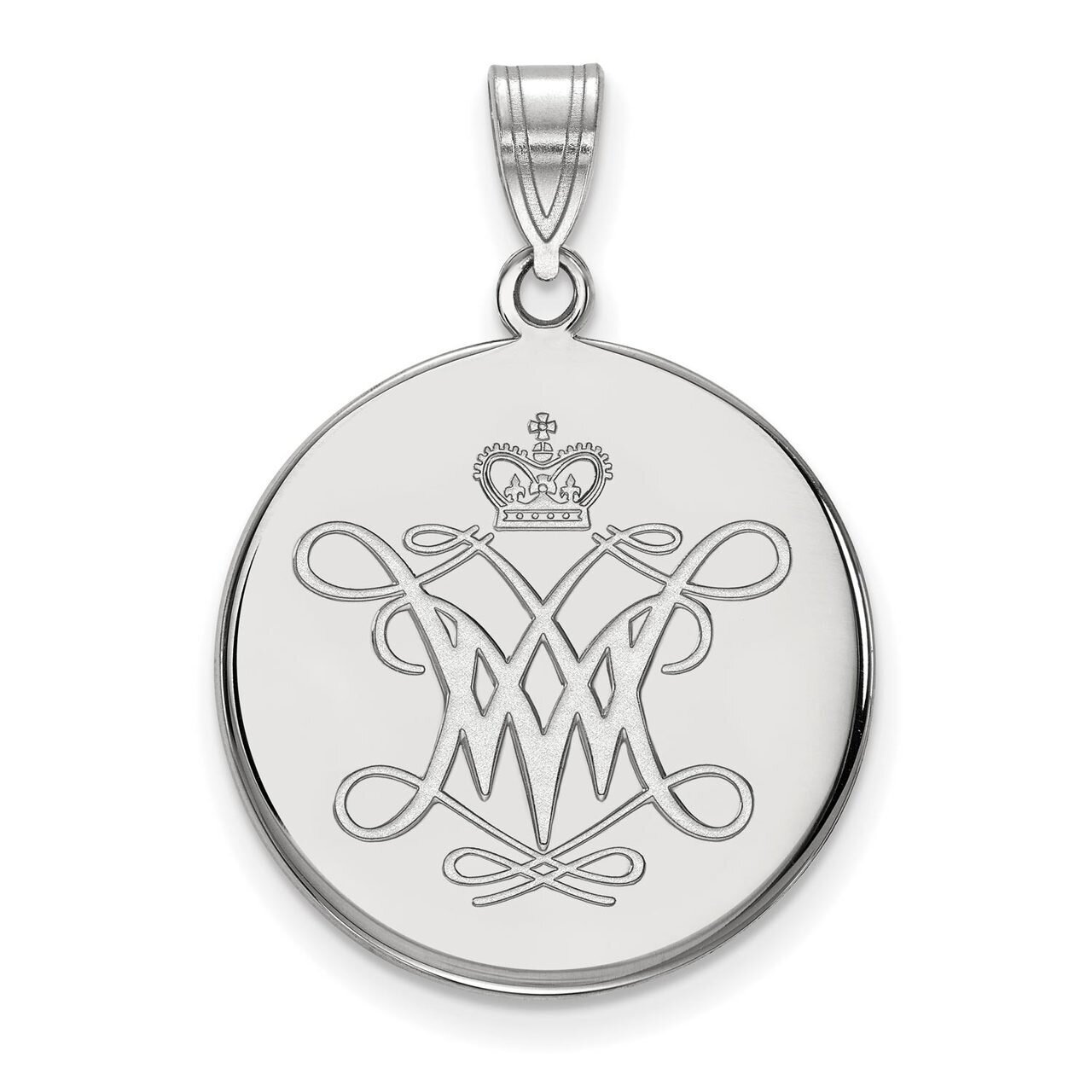 William And Mary Large Disc Pendant 10k White Gold 1W007WMA, MPN: 1W007WMA, 886774775890