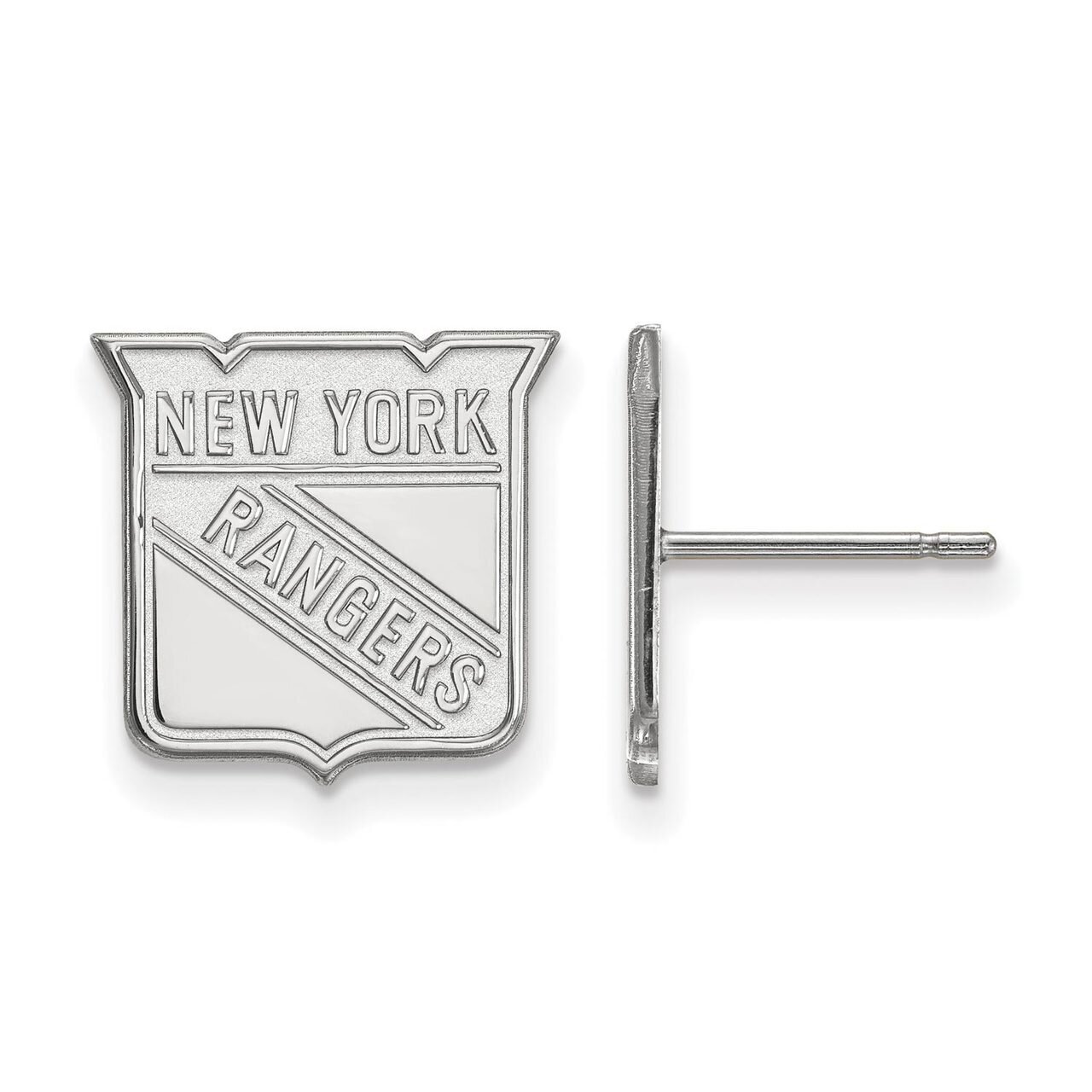 New York Rangers Small Post Earring 10k White Gold 1W008RNG