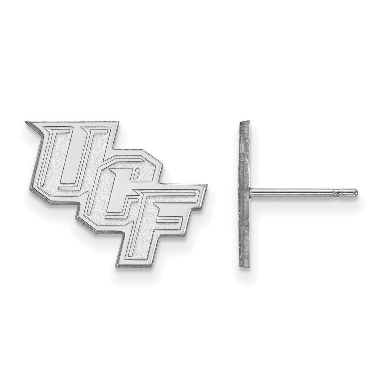 University of Central Florida Small Post Earring 10k White Gold 1W008UCF