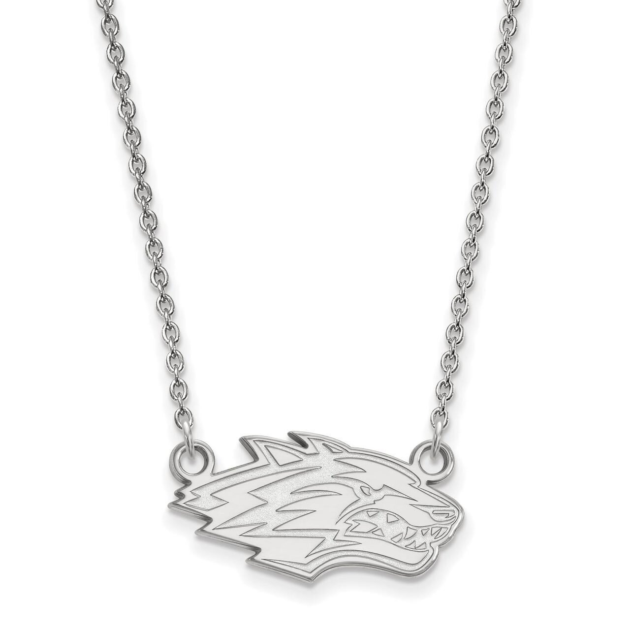 University of New Mexico Small Pendant with Chain Necklace 10k White Gold 1W008UNM-18