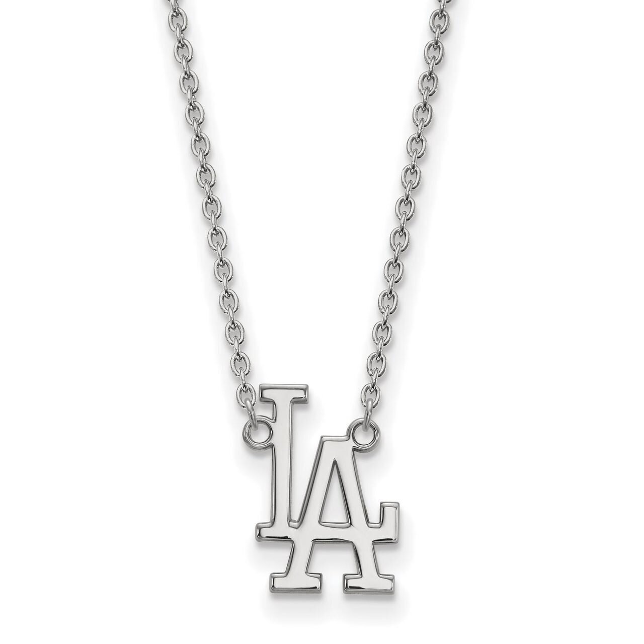 Los Angeles Dodgers Large Pendant with Chain Necklace 10k White Gold 1W009DOD-18, MPN: 1W009DOD-18,…