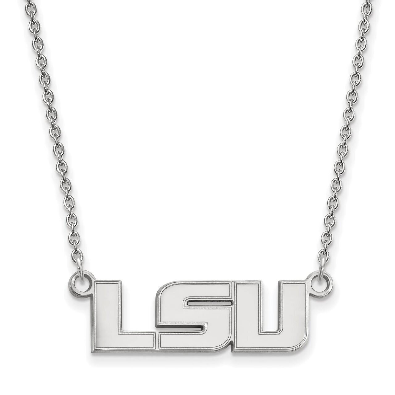 Louisiana State University Small Pendant with Chain Necklace 10k White Gold 1W009LSU-18, MPN: 1W009…