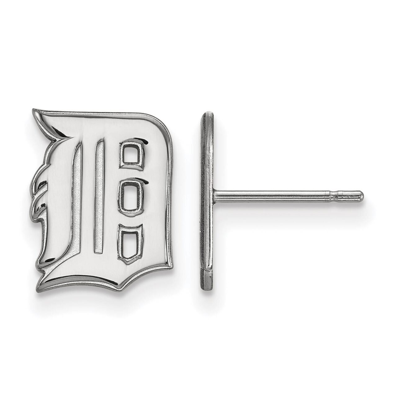 Detroit Tigers Small Post Earring 10k White Gold 1W009TIG