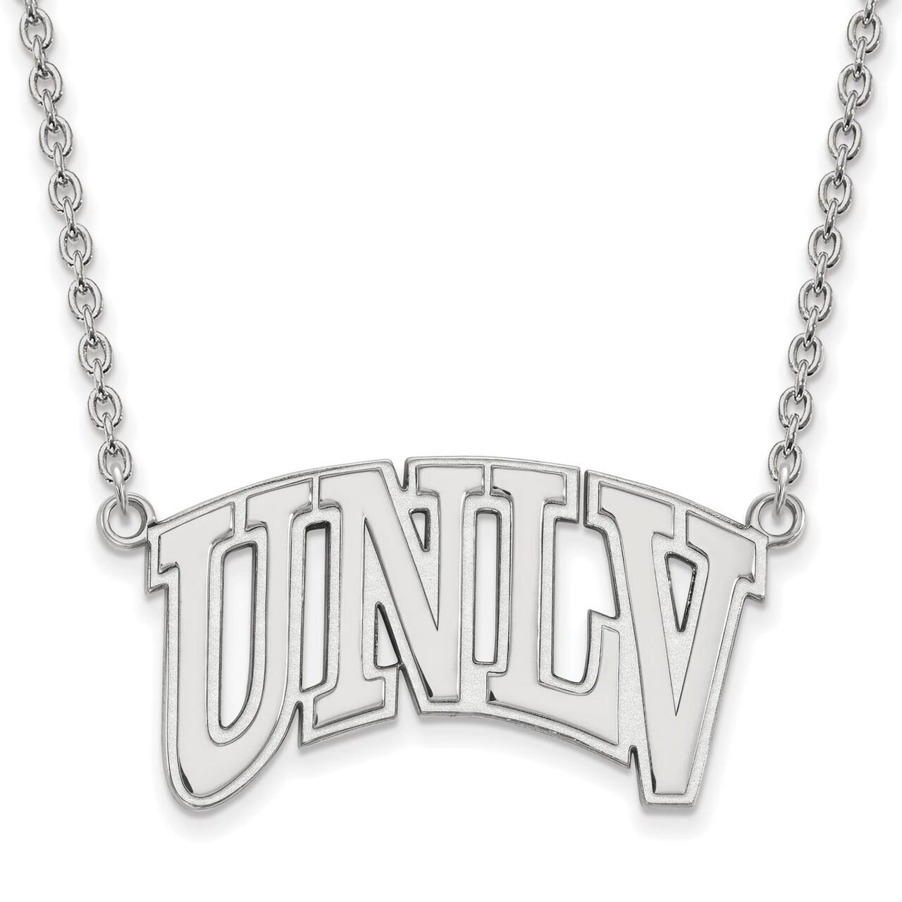 University of Nevada Las Vegas Large Pendant with Chain Necklace 10k White Gold 1W009UNL-18, MPN: 1…