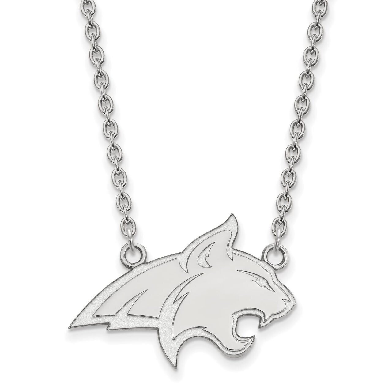 Montana State University Large Pendant with Chain Necklace 10k White Gold 1W010MTU-18