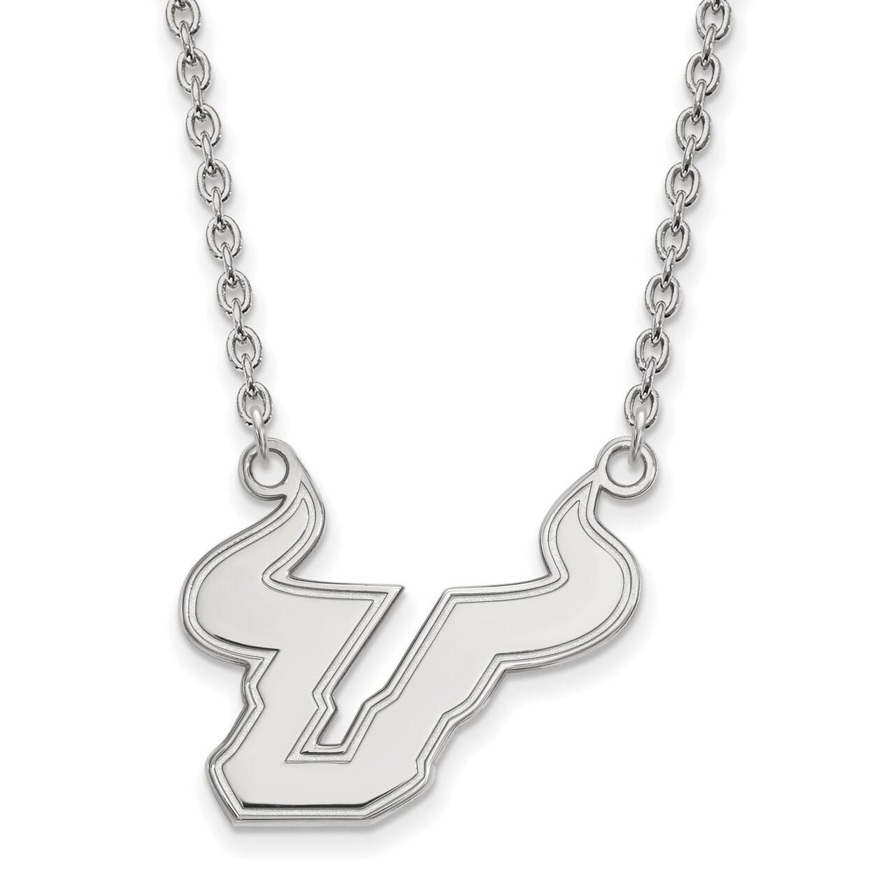 University of South Florida Large Pendant with Chain Necklace 10k White Gold 1W010USFL-18, MPN: 1W0…