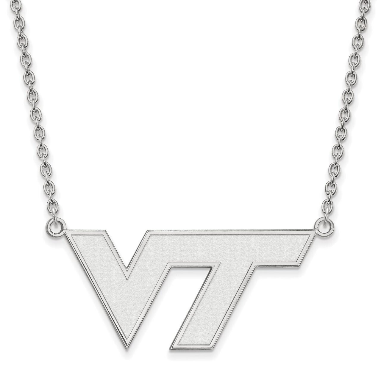 Virginia Tech Large Pendant with Chain Necklace 10k White Gold 1W010VTE-18, MPN: 1W010VTE-18, 88677…