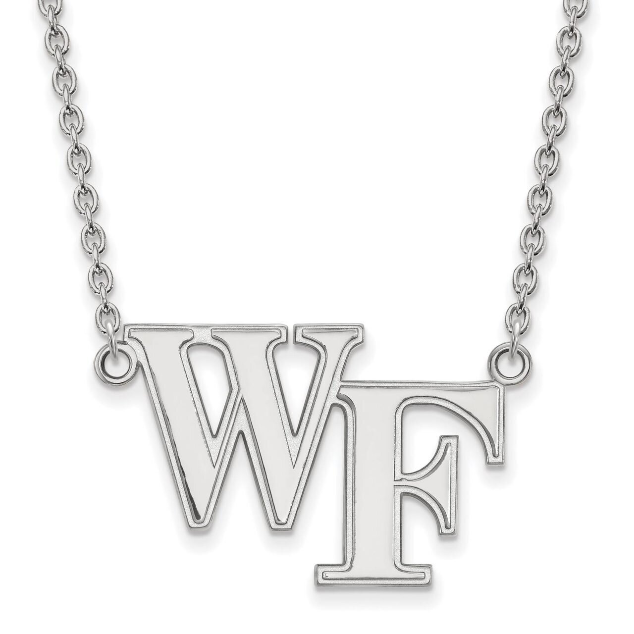 Wake Forest University Large Pendant with Chain Necklace 10k White Gold 1W010WFU-18, MPN: 1W010WFU-…