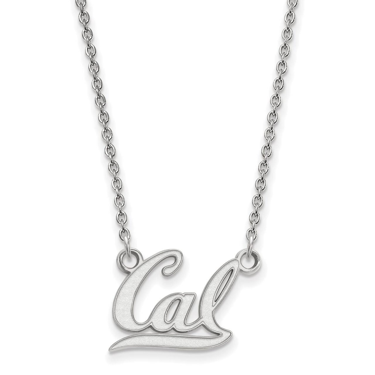 University of California Berkeley Small Pendant with Chain Necklace 10k White Gold 1W011UCB-18