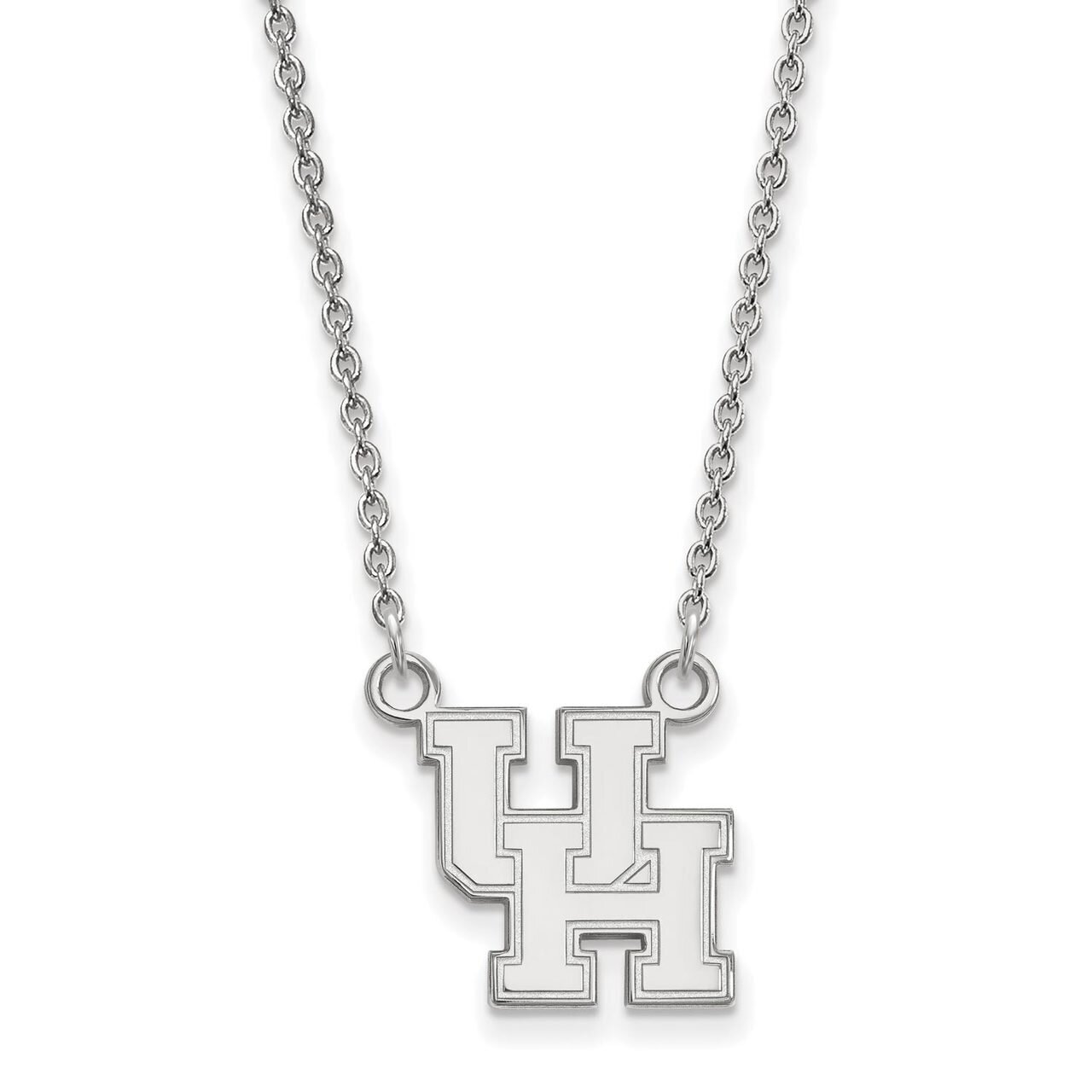 University of Houston Small Pendant with Chain Necklace 10k White Gold 1W011UHO-18, MPN: 1W011UHO-1…