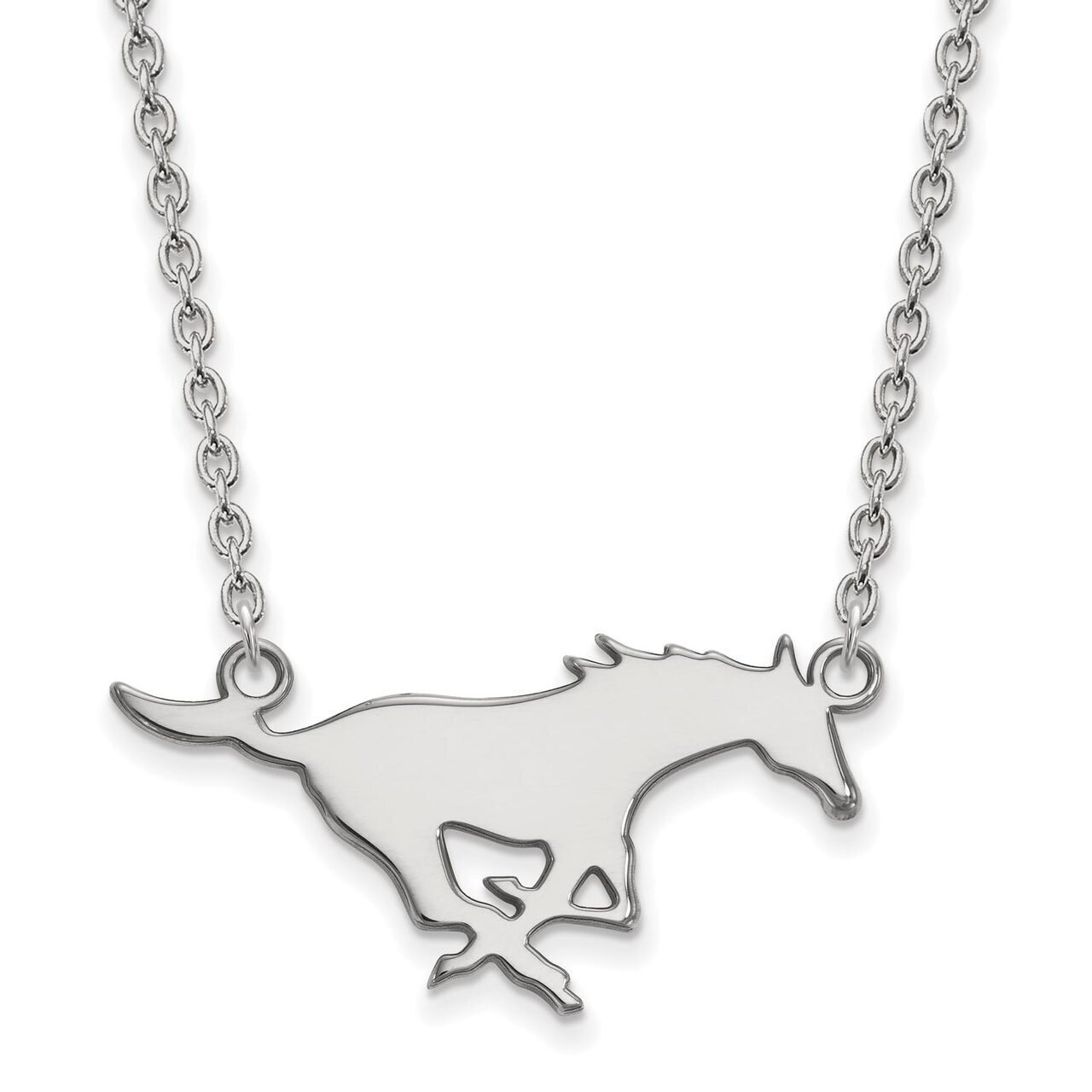 Southern Methodist University Large Pendant with Chain Necklace 10k White Gold 1W012SMU-18, MPN: 1W…