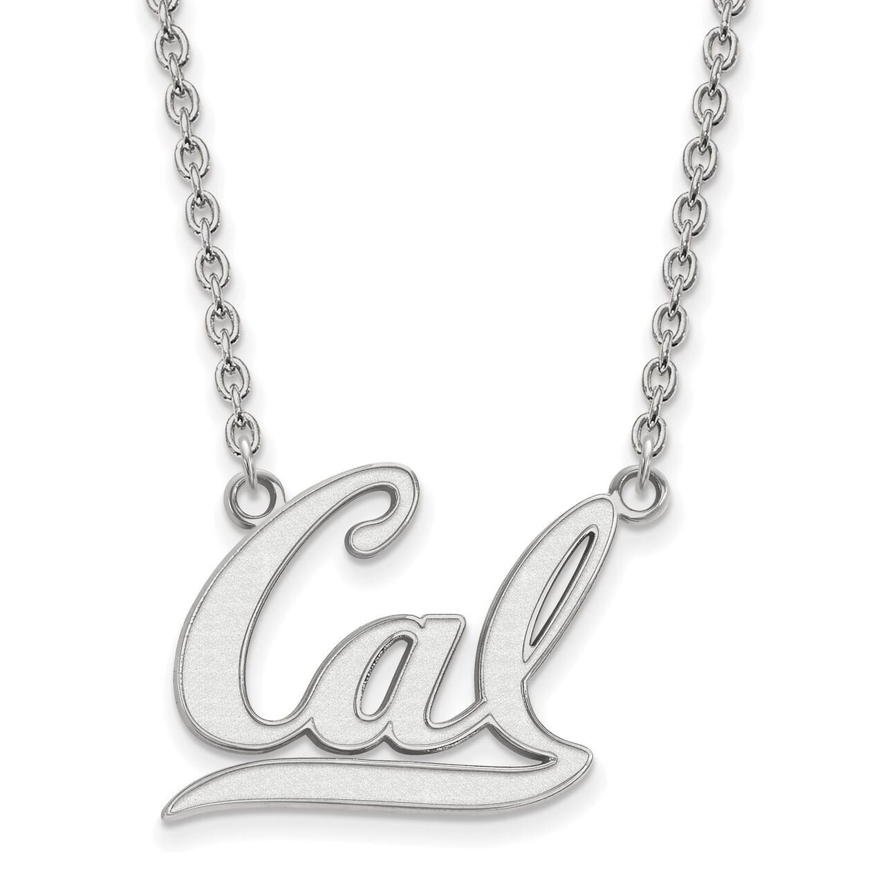 University of California Berkeley Large Pendant with Chain Necklace 10k White Gold 1W012UCB-18