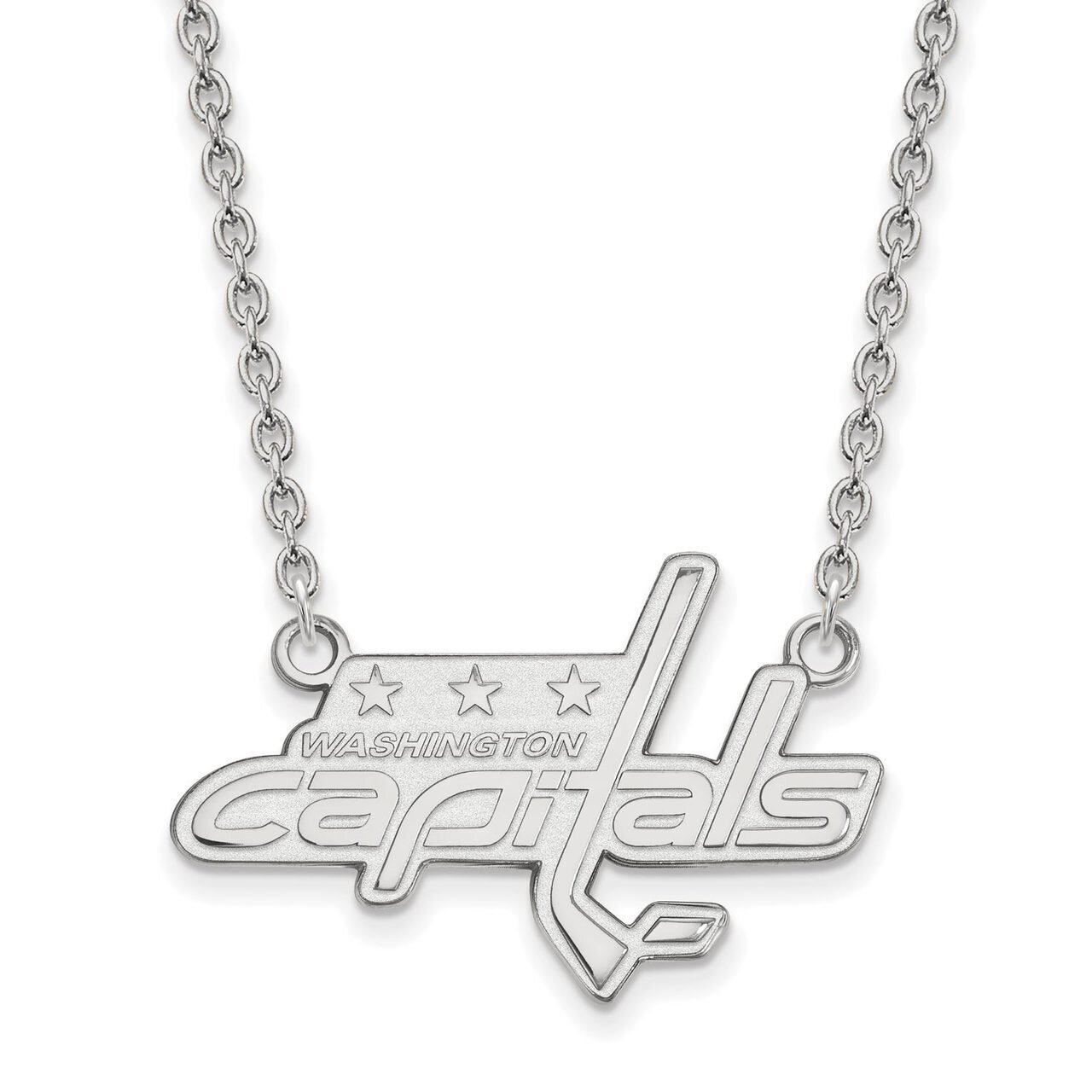 Washington Capitals Large Pendant with Chain Necklace 10k White Gold 1W013CAP-18, MPN: 1W013CAP-18,…