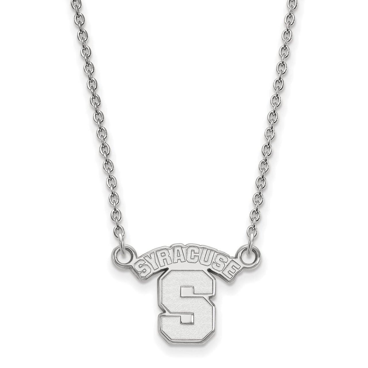 Syracuse University Small Pendant with Chain Necklace 10k White Gold 1W013SYU-18, MPN: 1W013SYU-18,…
