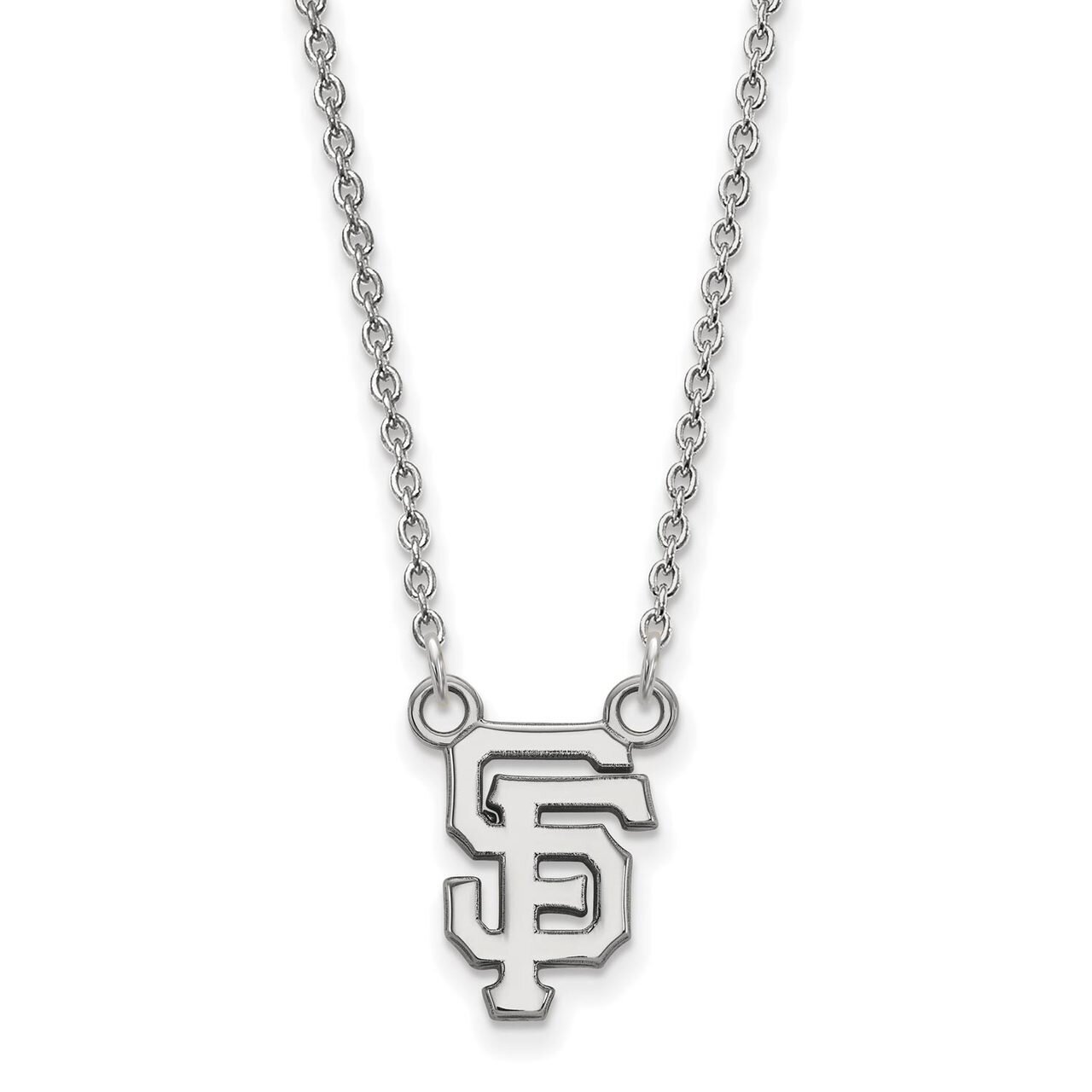 San Francisco Giants Small Pendant with Chain Necklace 10k White Gold 1W014GIT-18