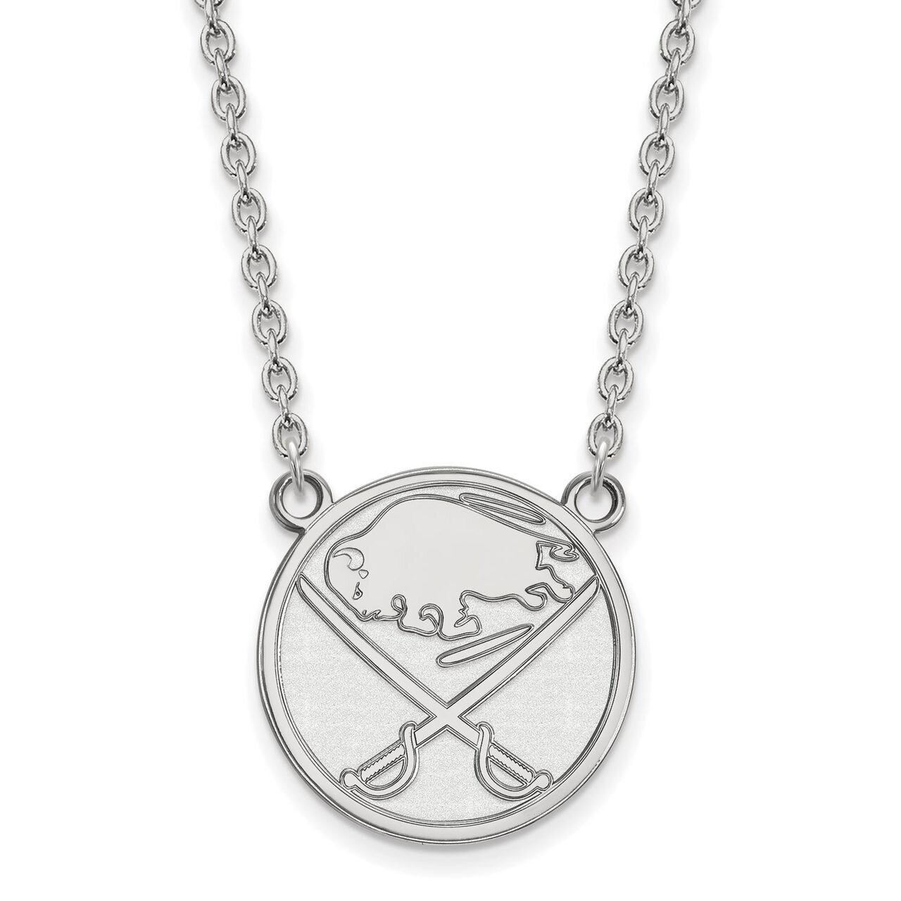 Buffalo Sabres Large Pendant with Chain Necklace 10k White Gold 1W014SAB-18, MPN: 1W014SAB-18, 8867…