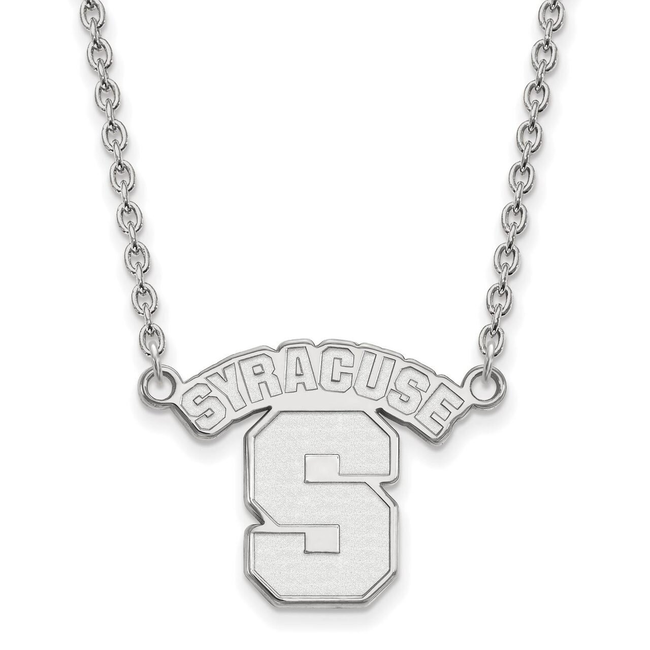 Syracuse University Large Pendant with Chain Necklace 10k White Gold 1W014SYU-18, MPN: 1W014SYU-18,…