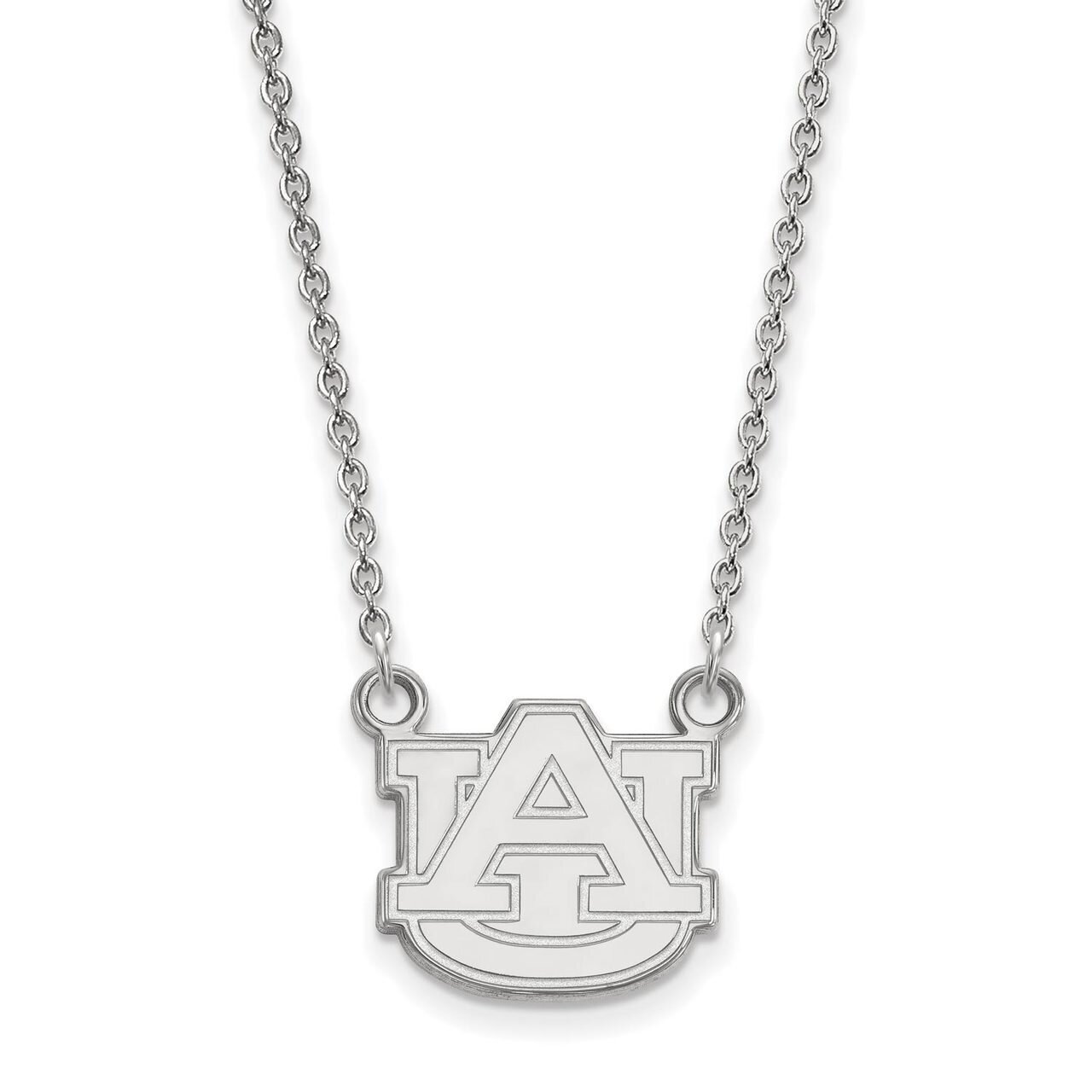Auburn University Small Pendant with Chain Necklace 10k White Gold 1W015AU-18, MPN: 1W015AU-18, 886…