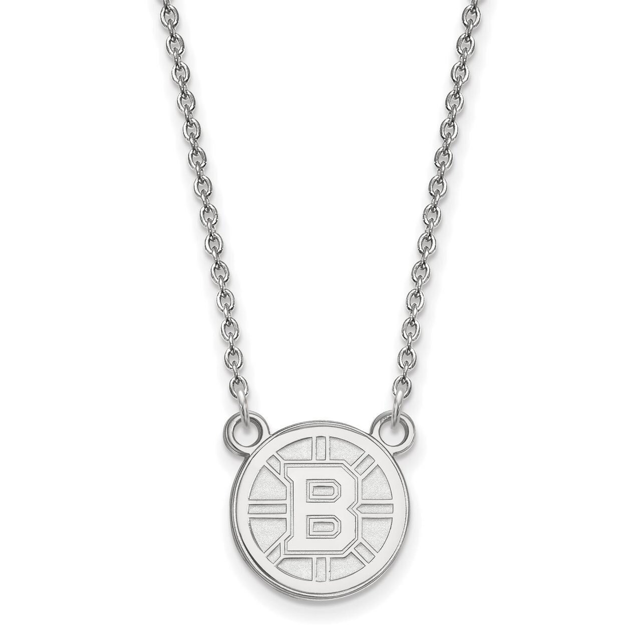 Boston Bruins Small Pendant with Chain Necklace 10k White Gold 1W015BRI-18, MPN: 1W015BRI-18, 88677…