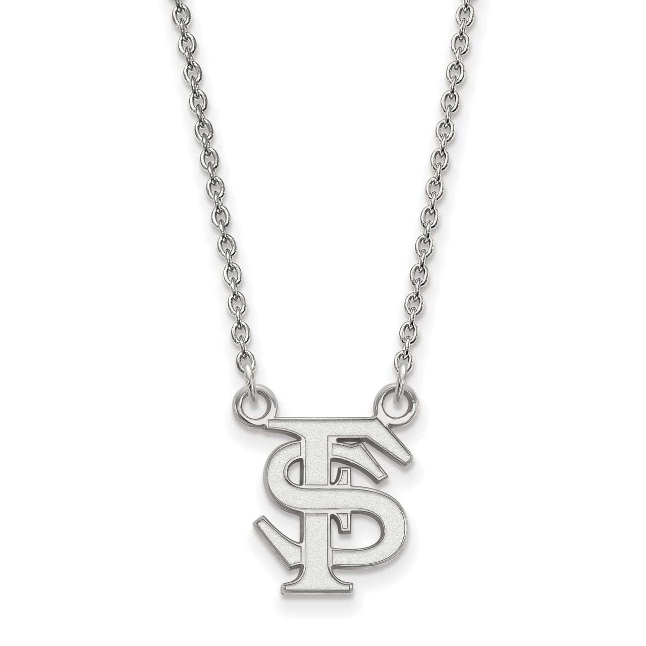 Florida State University Small Pendant with Chain Necklace 10k White Gold 1W015FSU-18, MPN: 1W015FS…