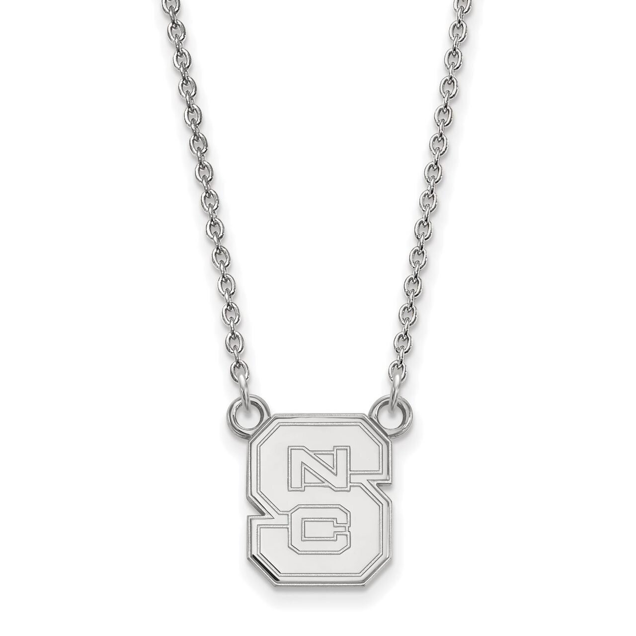 North Carolina State University Small Pendant with Chain Necklace 10k White Gold 1W015NCS-18, MPN: …