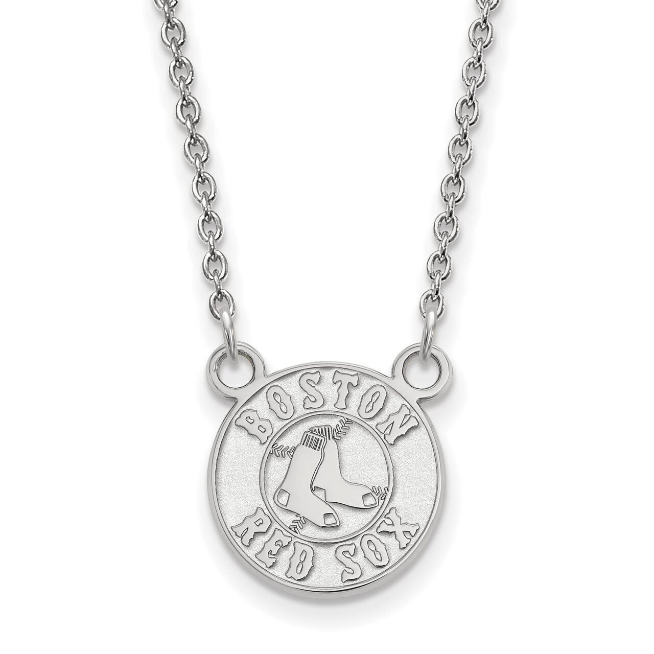 Boston Red Sox Small Pendant with Chain Necklace 10k White Gold 1W015RSO-18, MPN: 1W015RSO-18, 8867…
