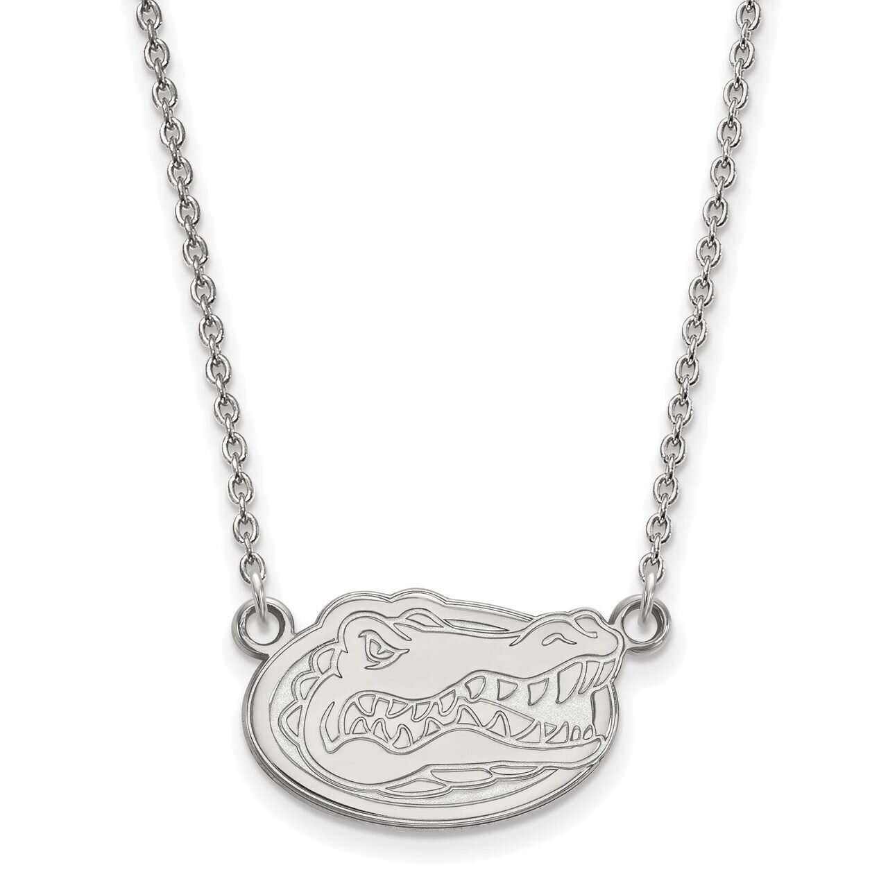 University of Florida Small Pendant with Chain Necklace 10k White Gold 1W015UFL-18