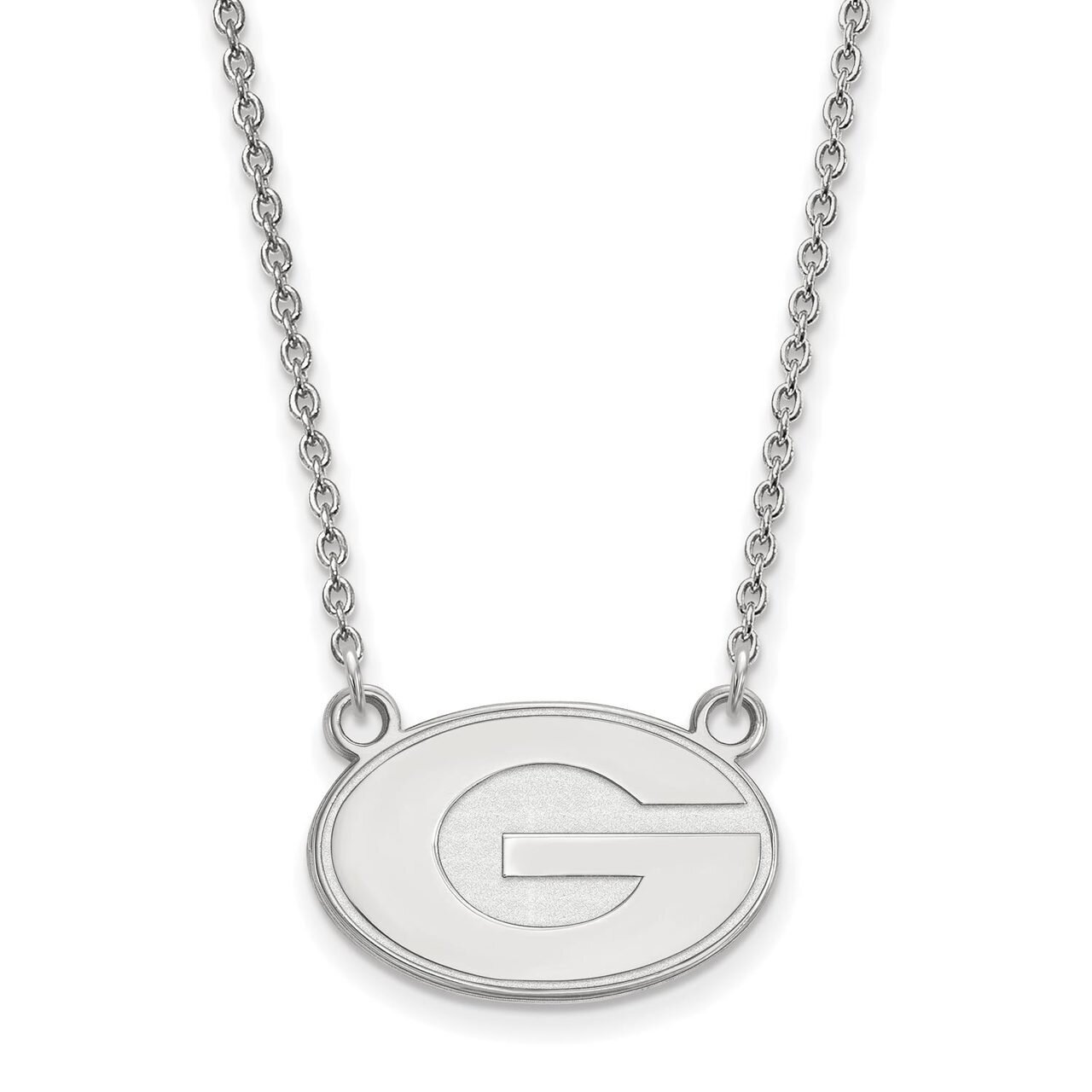 University of Georgia Small Pendant with Chain Necklace 10k White Gold 1W015UGA-18, MPN: 1W015UGA-1…