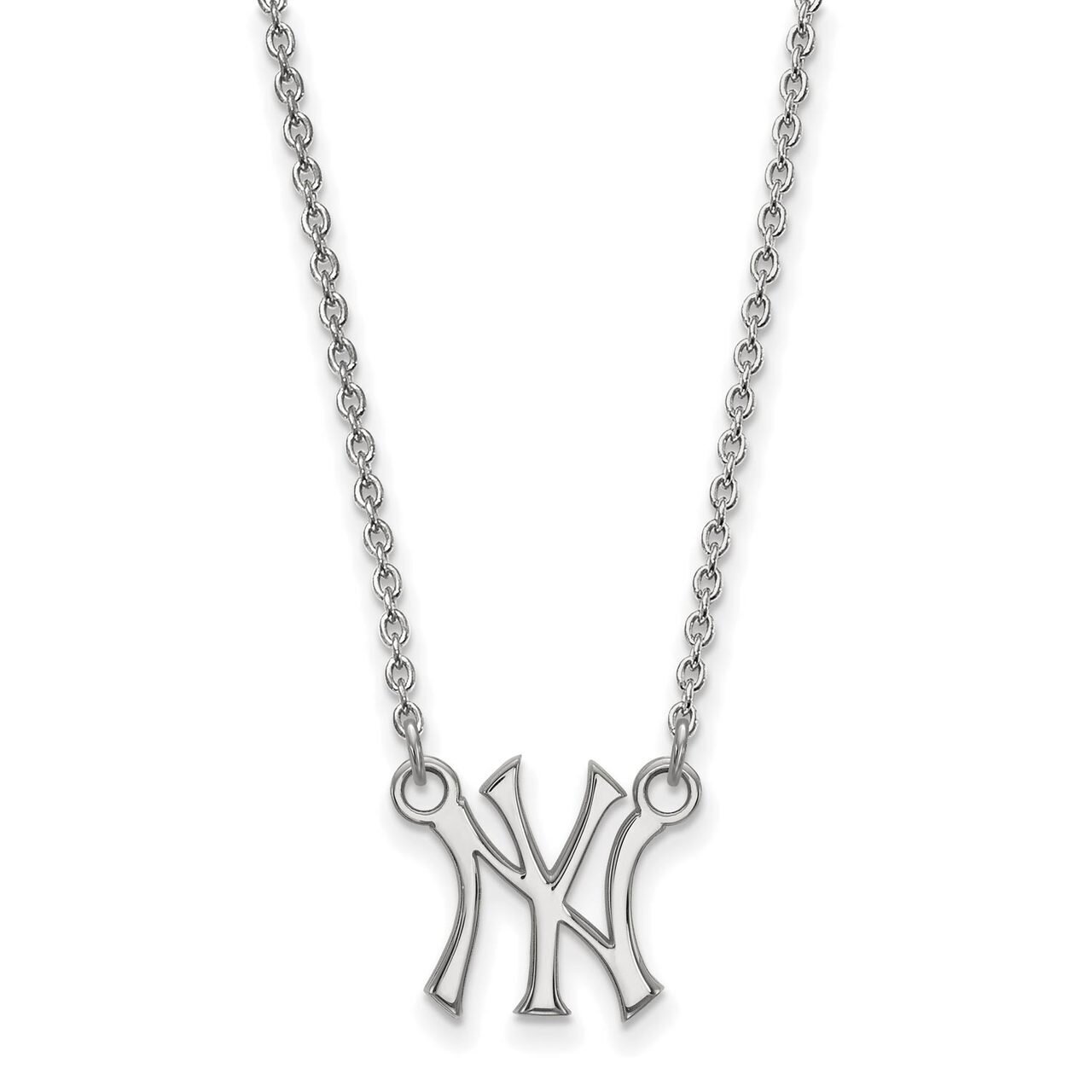 New York Yankees Small Pendant with Chain Necklace 10k White Gold 1W015YAN-18, MPN: 1W015YAN-18, 88…