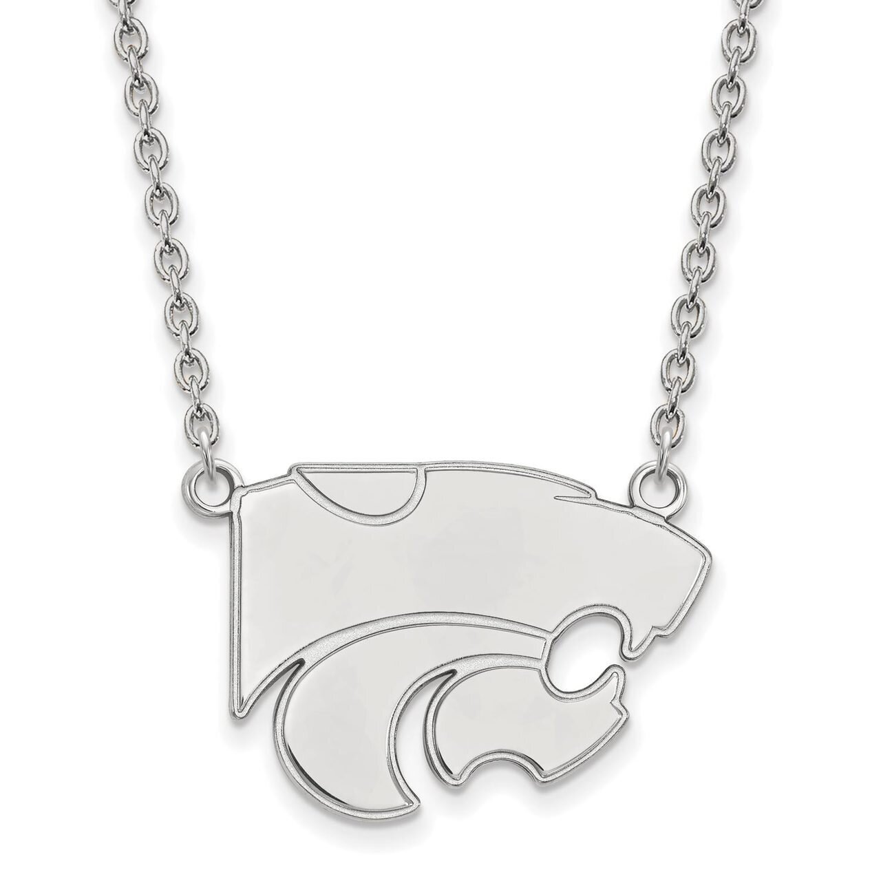 Kansas State University Large Pendant with Chain Necklace 10k White Gold 1W016KSU-18, MPN: 1W016KSU…