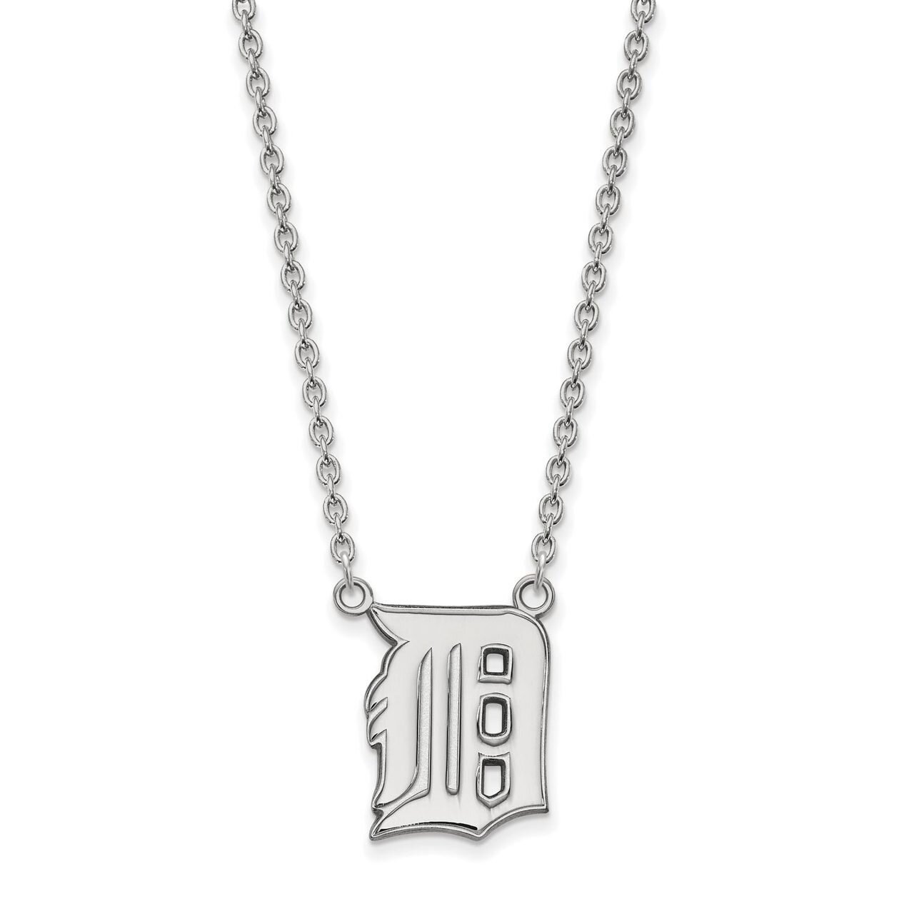 Detroit Tigers Large Pendant with Chain Necklace 10k White Gold 1W016TIG-18, MPN: 1W016TIG-18, 8867…