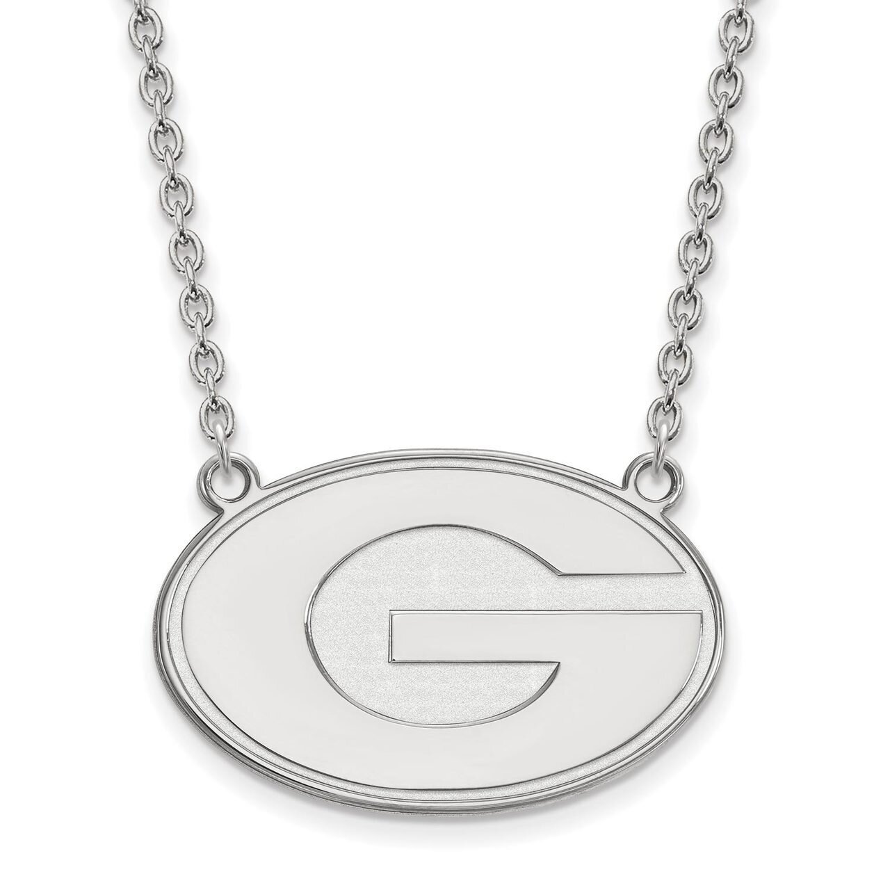 University of Georgia Large Pendant with Chain Necklace 10k White Gold 1W016UGA-18, MPN: 1W016UGA-1…