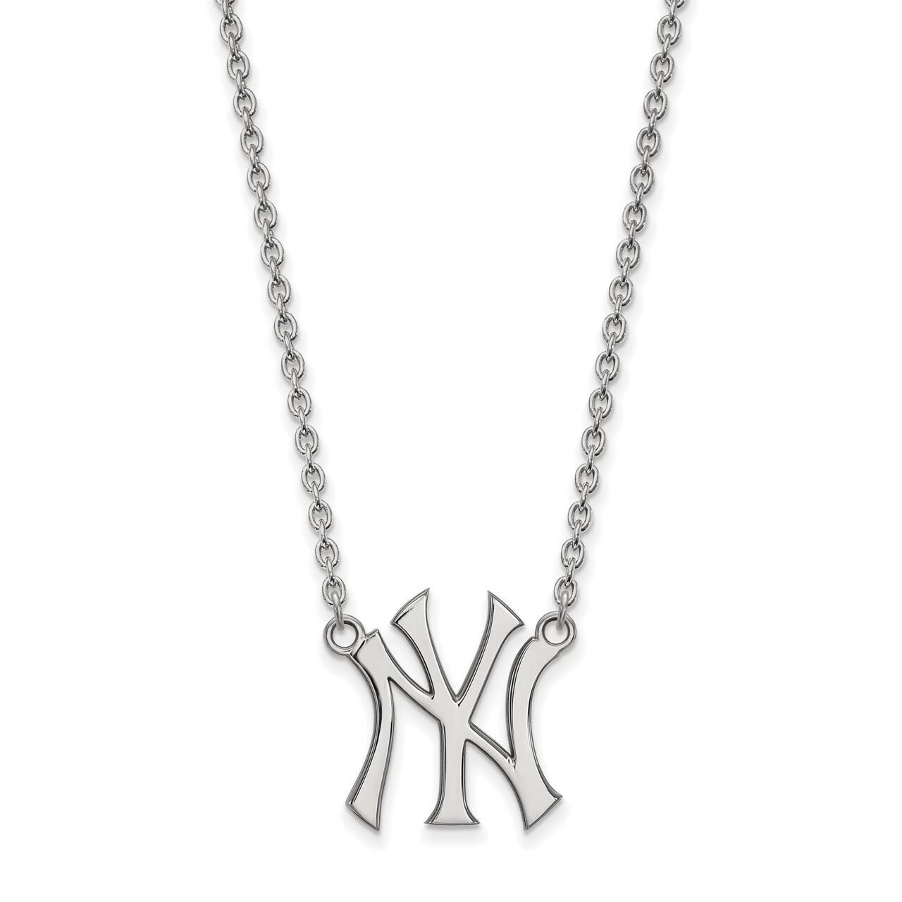 New York Yankees Large Pendant with Chain Necklace 10k White Gold 1W016YAN-18, MPN: 1W016YAN-18, 88…