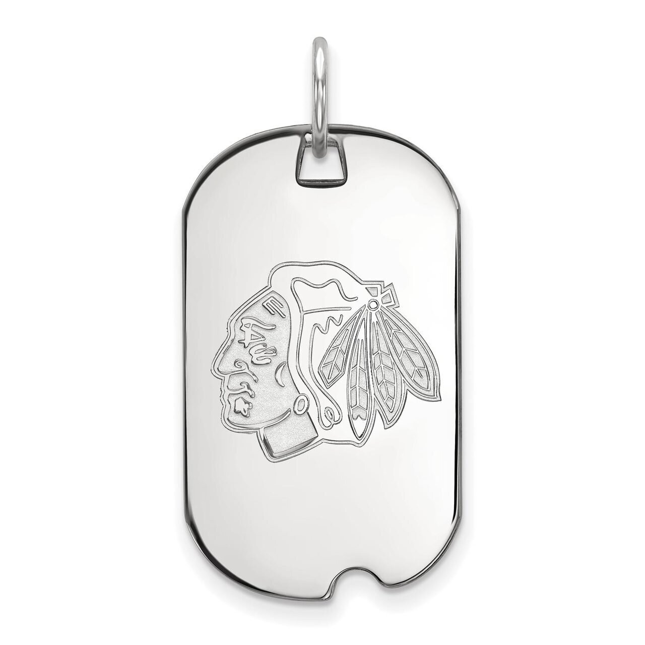 Chicago Blackhawks Small Dog Tag 10k White Gold 1W024BLA, MPN: 1W024BLA, 886774733999