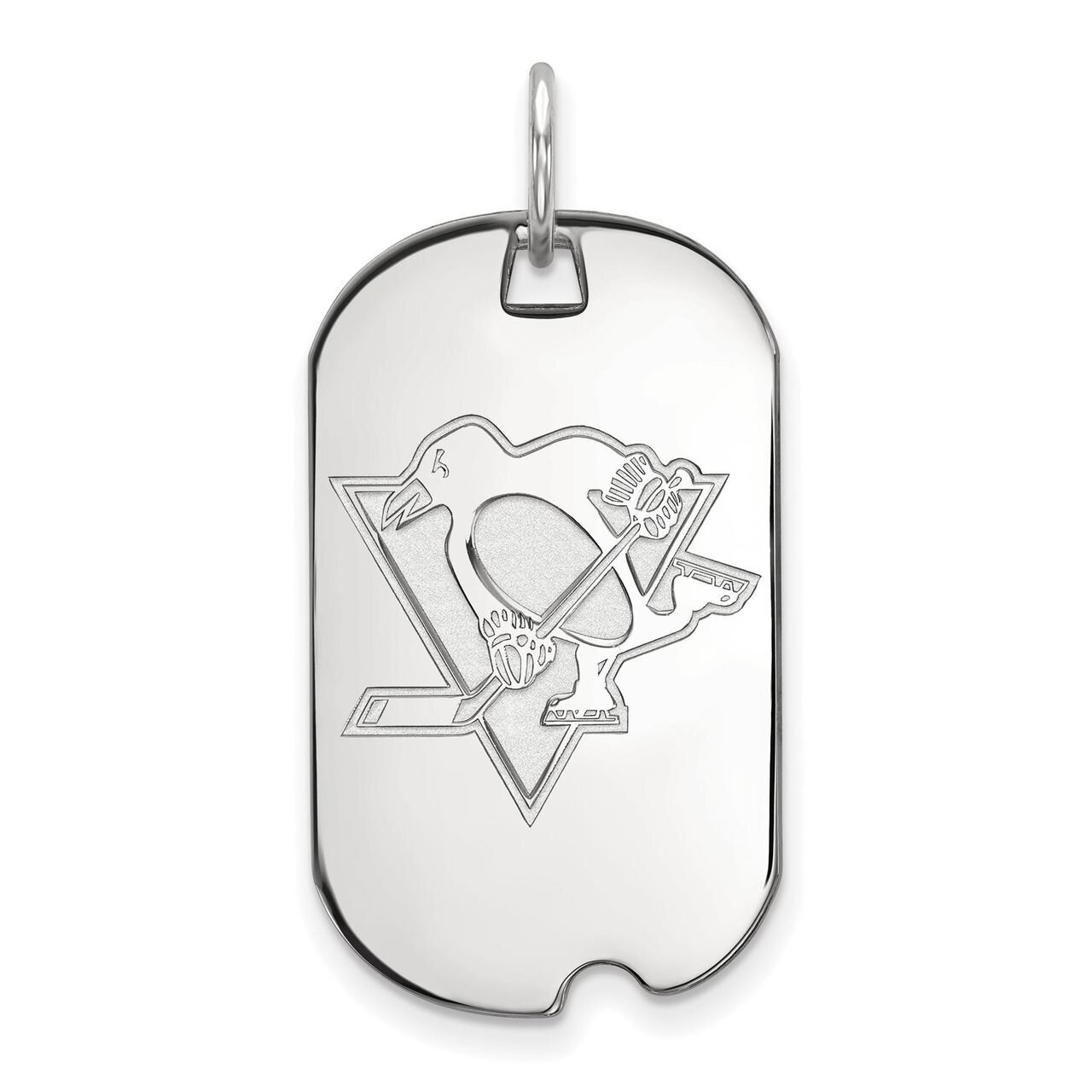 Pittsburh Penguins Small Dog Tag 10k White Gold 1W024PEN