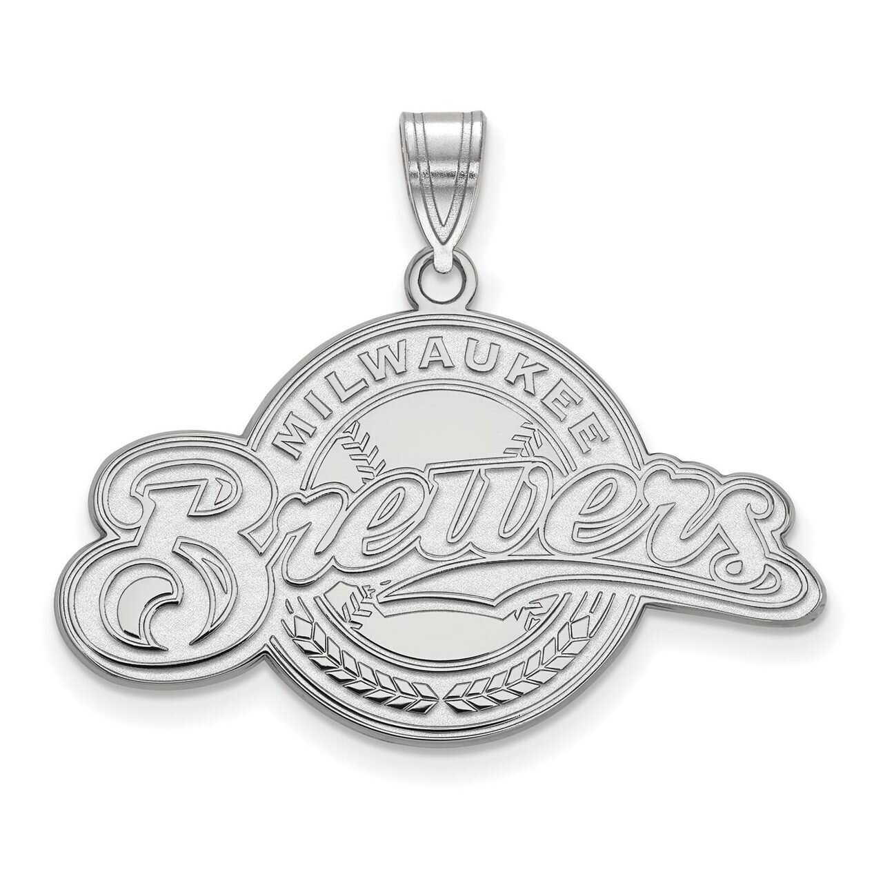Milwaukee Brewers Large Pendant 10k White Gold 1W029BRE