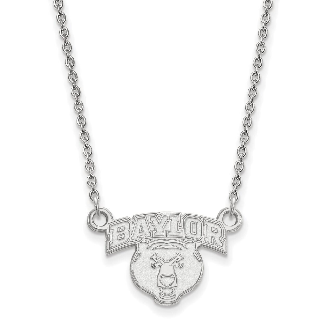 Baylor University Small Pendant with Chain Necklace 10k White Gold 1W030BU-18, MPN: 1W030BU-18, 886…