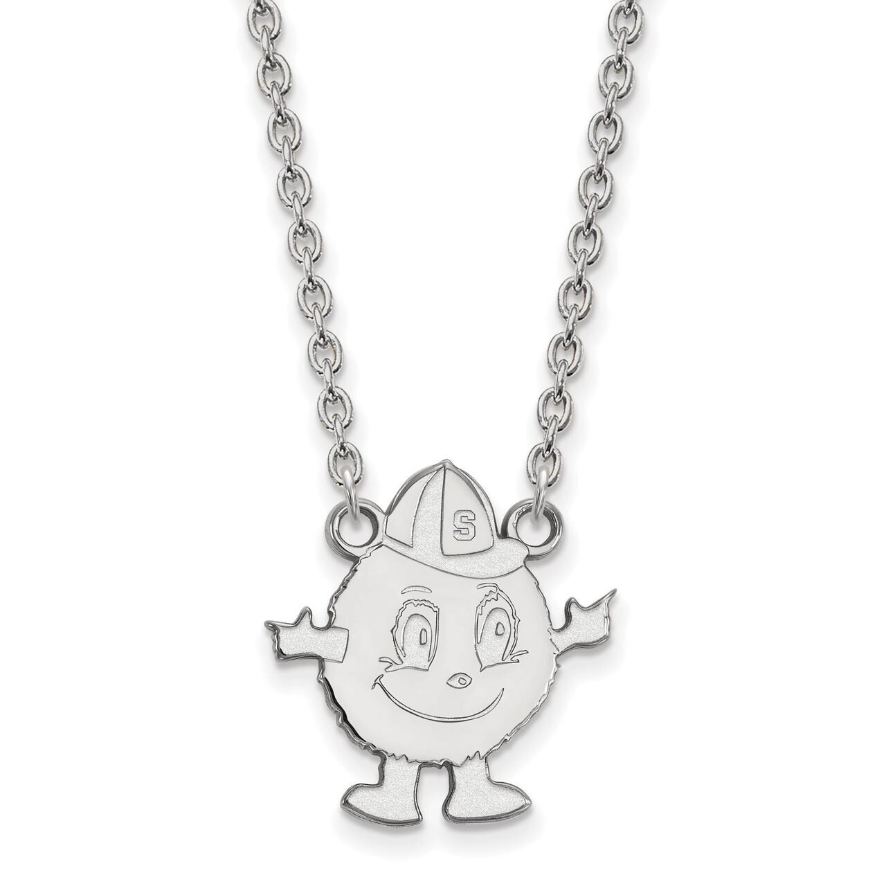 Syracuse University Large Pendant with Chain Necklace 10k White Gold 1W031SYU-18, MPN: 1W031SYU-18,…
