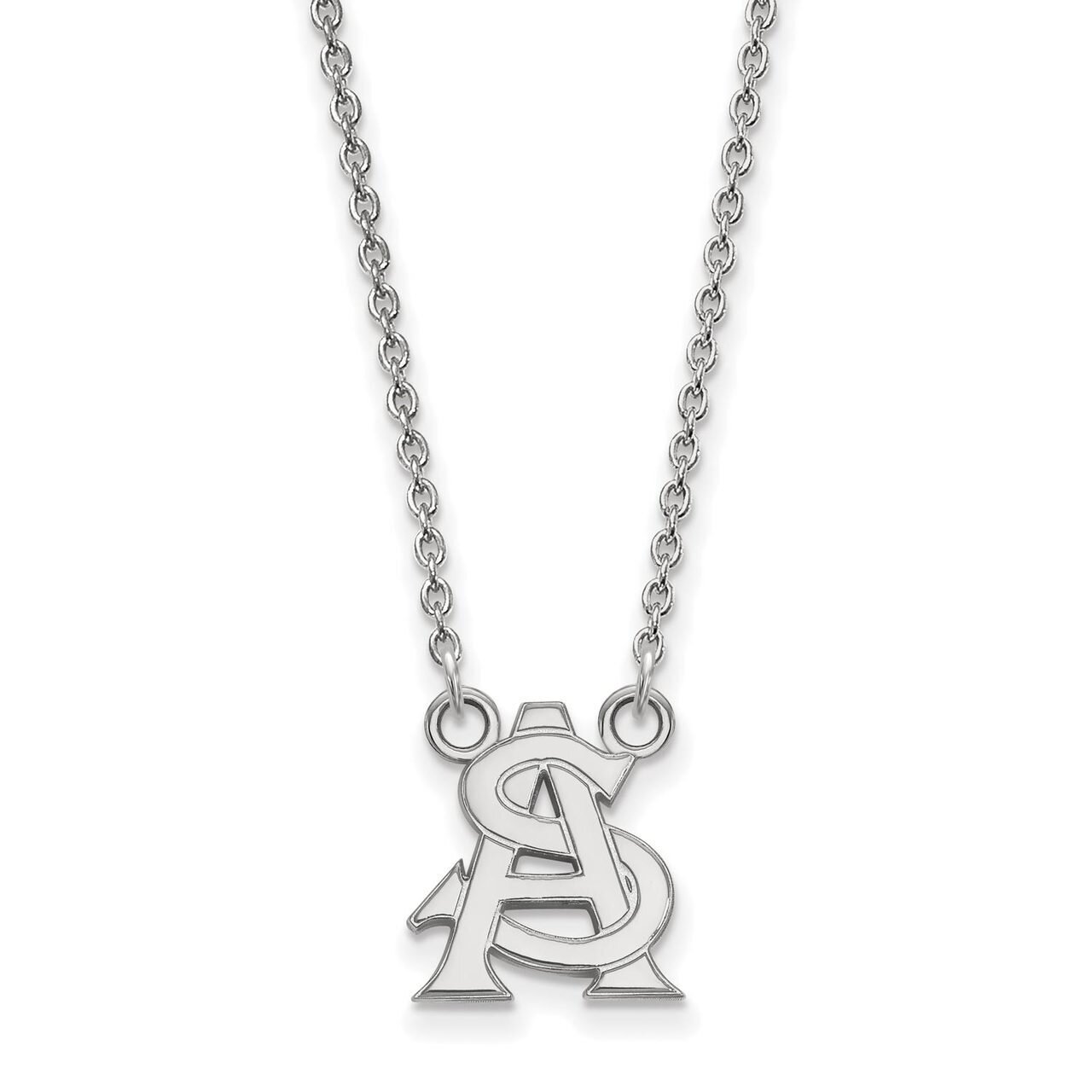 Arizona State University Small Pendant with Chain Necklace 10k White Gold 1W032AZS-18, MPN: 1W032AZ…