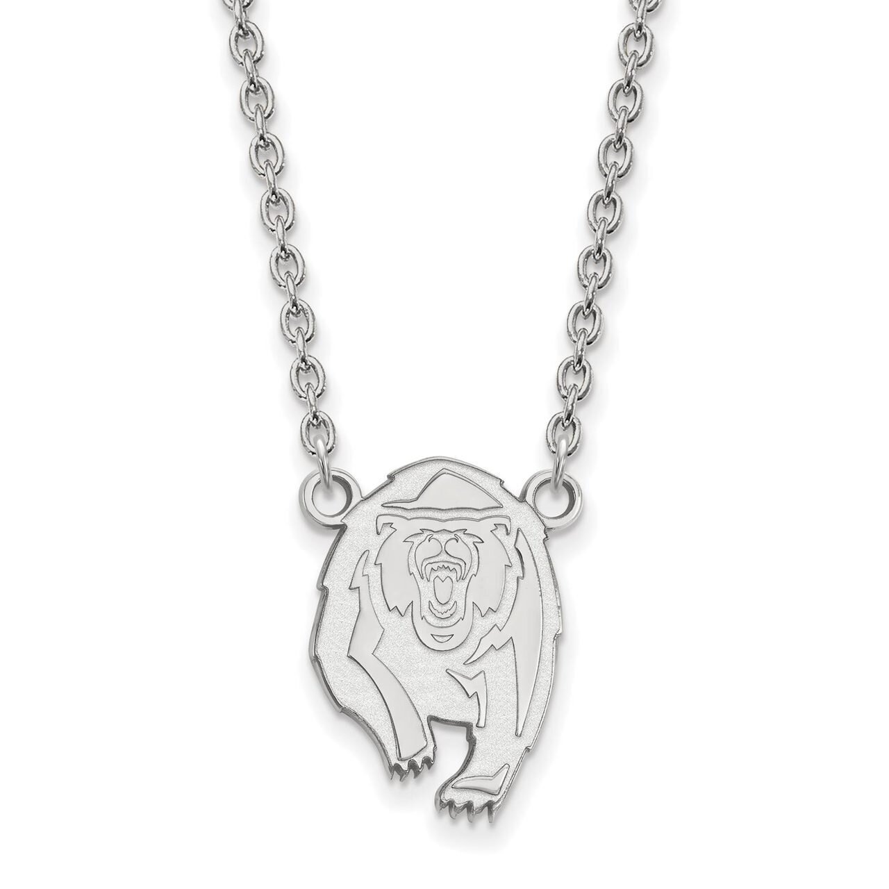 University of California Berkeley Large Pendant with Chain Necklace 10k White Gold 1W033UCB-18, MPN…