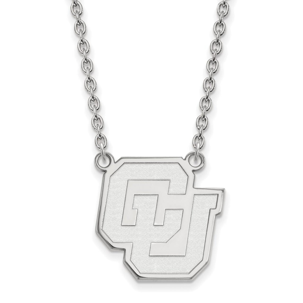 University of Colorado Large Pendant with Chain Necklace 10k White Gold 1W033UCO-18, MPN: 1W033UCO-…