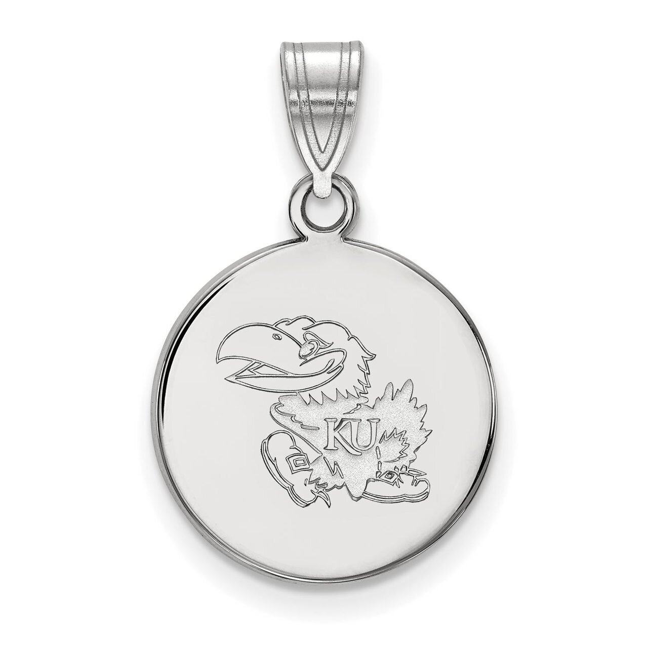 University of Kansas Medium Disc Pendant 10k White Gold 1W035UKS