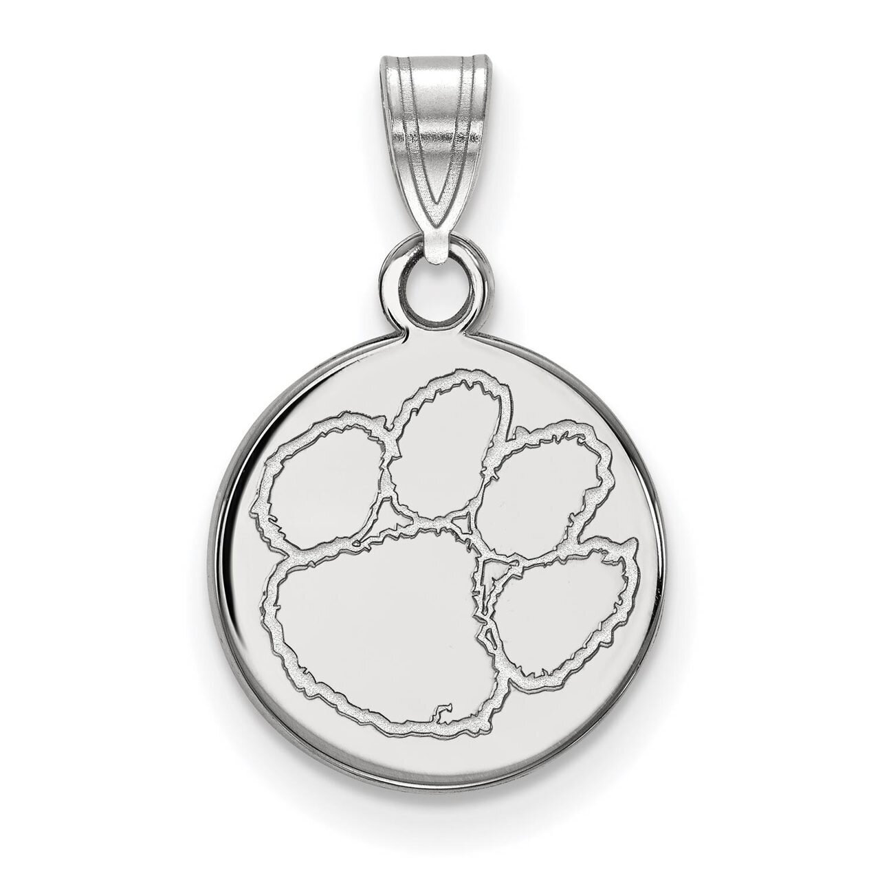 Clemson University Small Disc Pendant 10k White Gold 1W037CU, MPN: 1W037CU, 886774786384