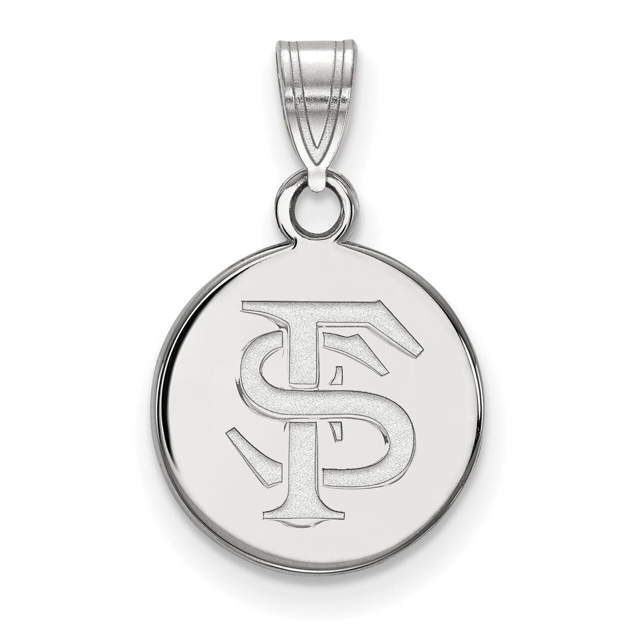 Florida State University Small Disc Pendant 10k White Gold 1W037FSU, MPN: 1W037FSU, 886774786391