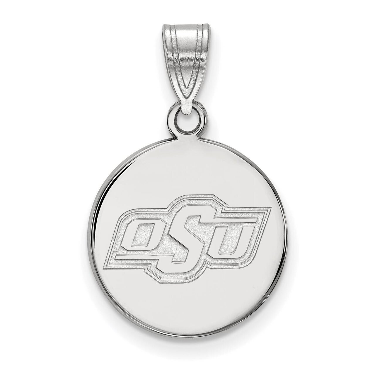 Oklahoma State University Medium Disc Pendant 10k White Gold 1W038OKS, MPN: 1W038OKS, 886774786582
